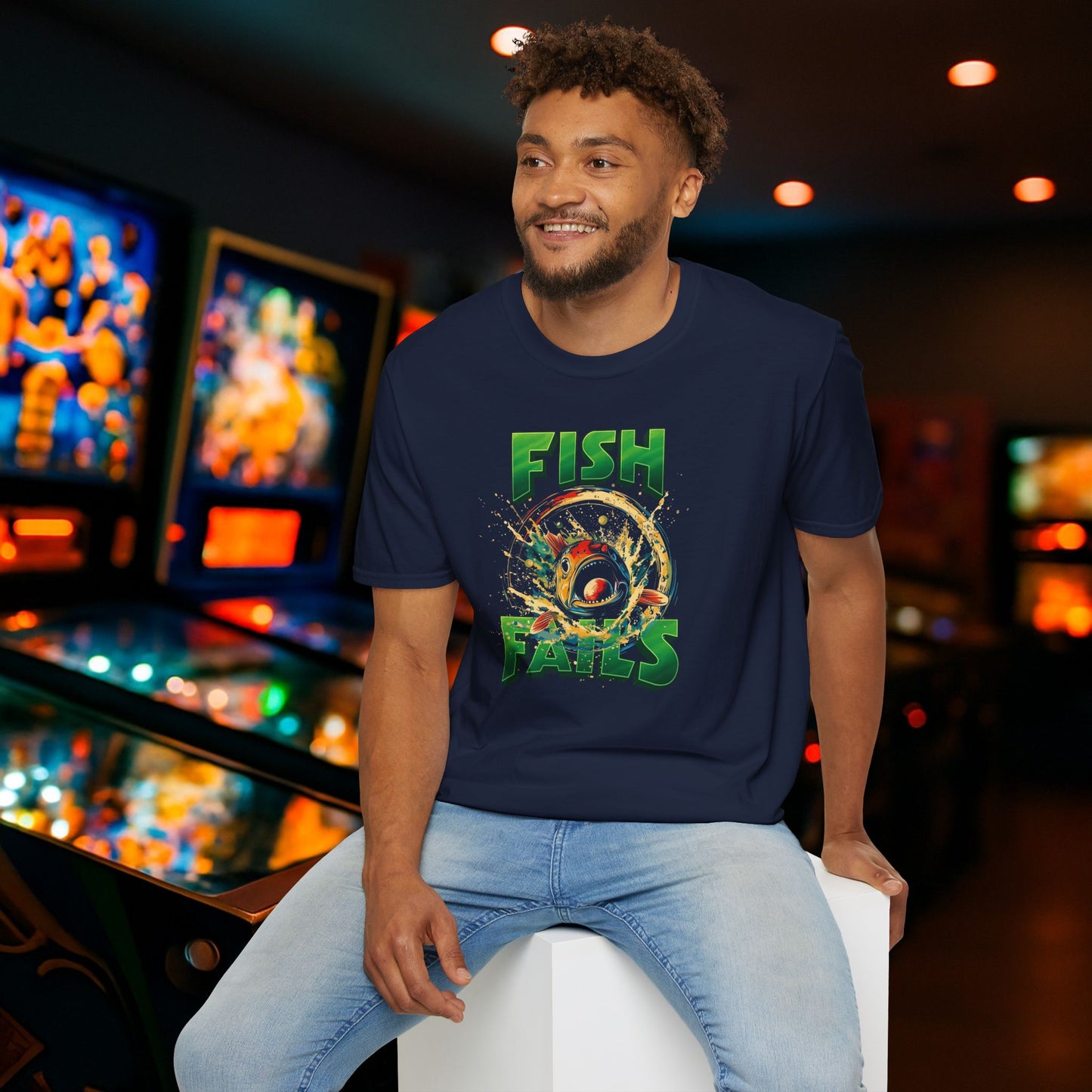 Fish Fails Pinball Graphic T-Shirt