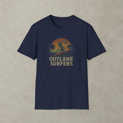 Faded Outlane Surfer Pinball Graphic T-Shirt