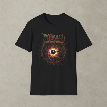 Pinball Downward Spiral Pinball Graphic T-Shirt