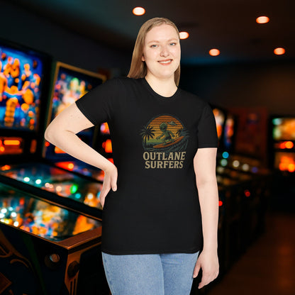 Faded Outlane Surfer Pinball Graphic T-Shirt