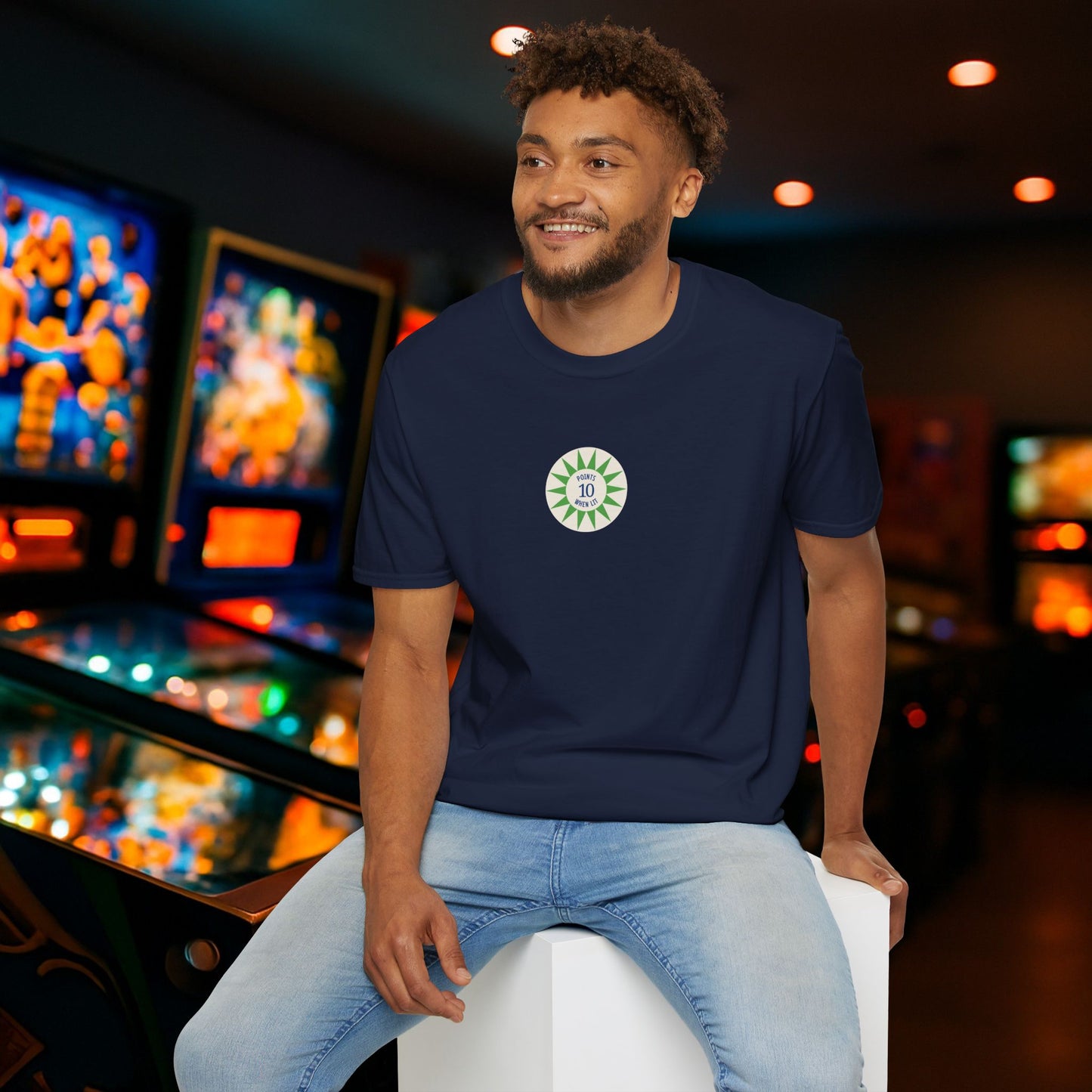 Score 10 Points When Lit Pinball Graphic T-Shirt
