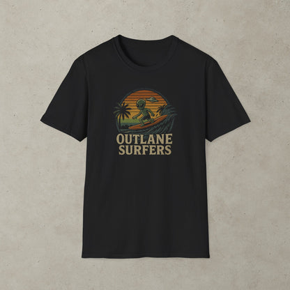 Faded Outlane Surfer Pinball Graphic T-Shirt