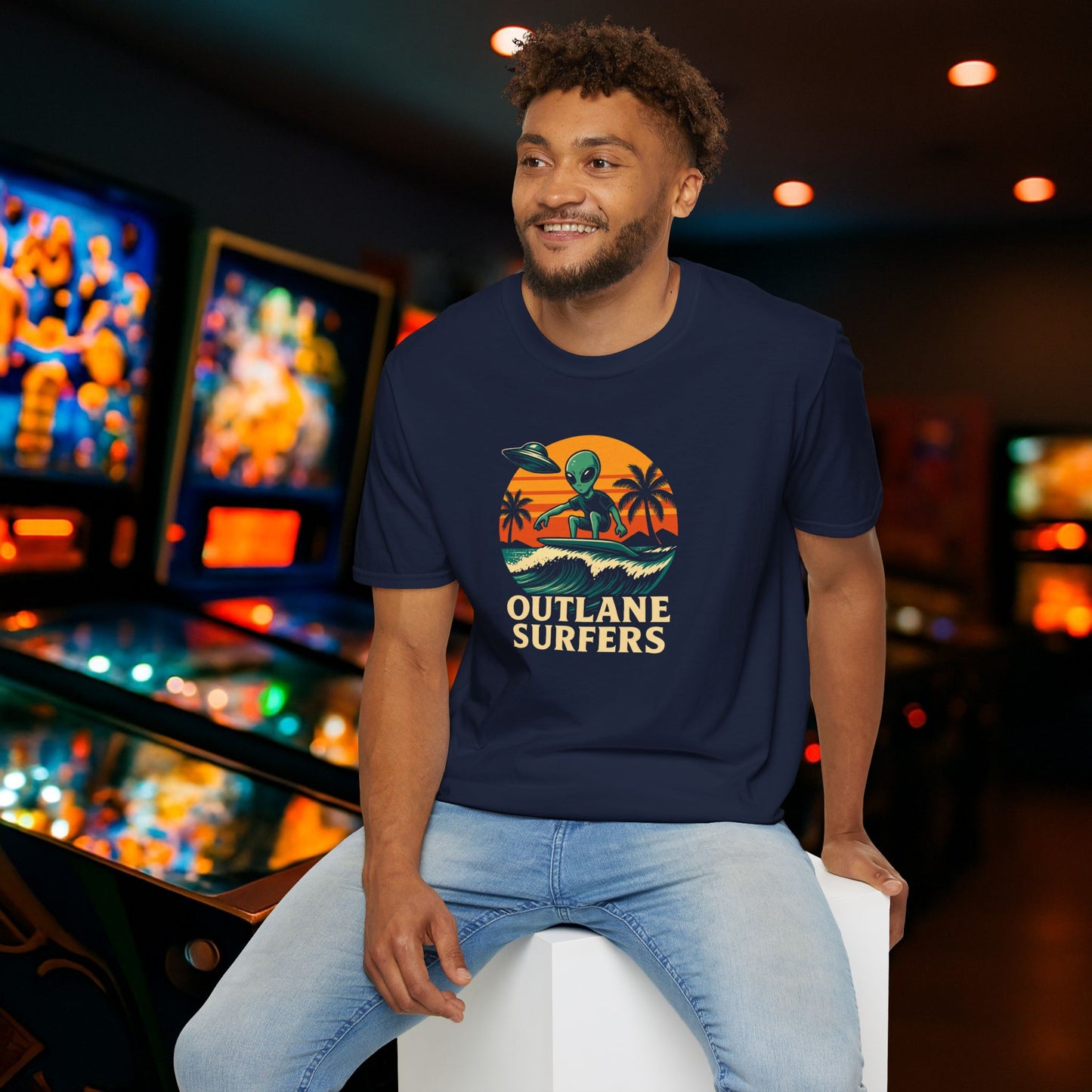Outlane Surfer Pinball Graphic T-Shirt