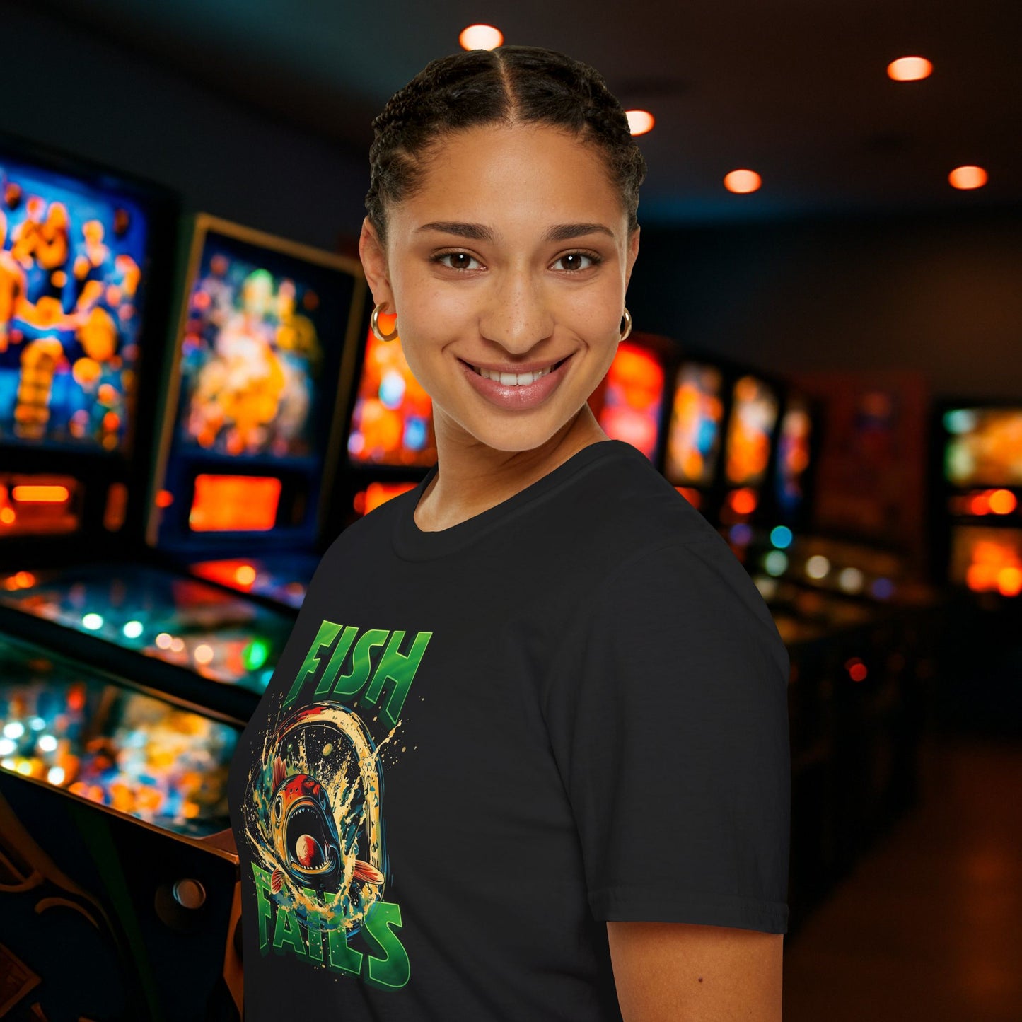 Fish Fails Pinball Graphic T-Shirt
