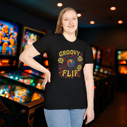 Groovy Flip Pinball Graphic T-Shirt