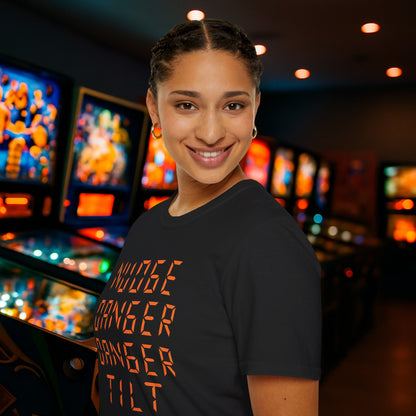 Nudge Danger Danger Tilt Pinball Graphic T-Shirt